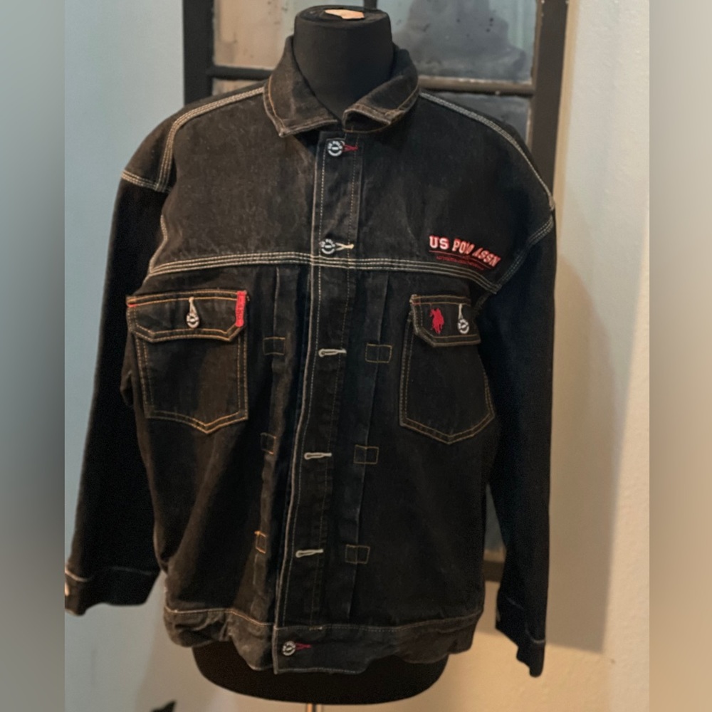 U.S polo Association Denim blue Jean jacket prison yard size (M) mens